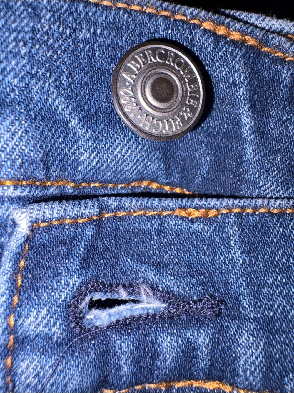 Abercrombie & Fitch Women's 24W NWT Curve Love Ankle Straight Dark Blue Jeans - Picture 9 of 9